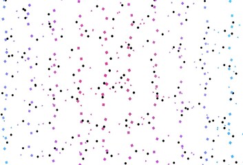 Light Pink, Blue vector template with crystals, circles, squares.