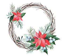 watercolor christmas flowers