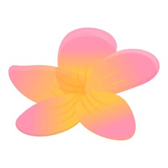 Plumeria aloha icon. Cartoon of plumeria aloha vector icon for web design isolated on white background
