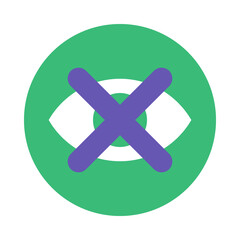 Eye Crossed Icon, Access Forbidden App Button Flat