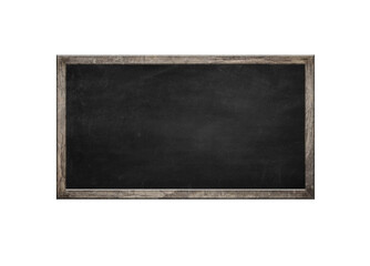 Blackboard texture with old vintage wooden frame for design element. Isolated on white background.3d illustration