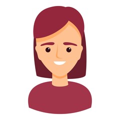 Female avatar icon. Cartoon of female avatar vector icon for web design isolated on white background