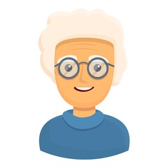 Smiling grandmother icon. Cartoon of smiling grandmother vector icon for web design isolated on white background