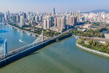Aerial photography of the architectural landscape of modern Chinese cities