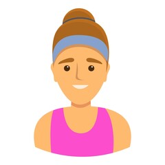 Fitness trainer icon. Cartoon of fitness trainer vector icon for web design isolated on white background