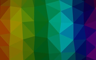 Dark Multicolor, Rainbow vector shining triangular pattern.