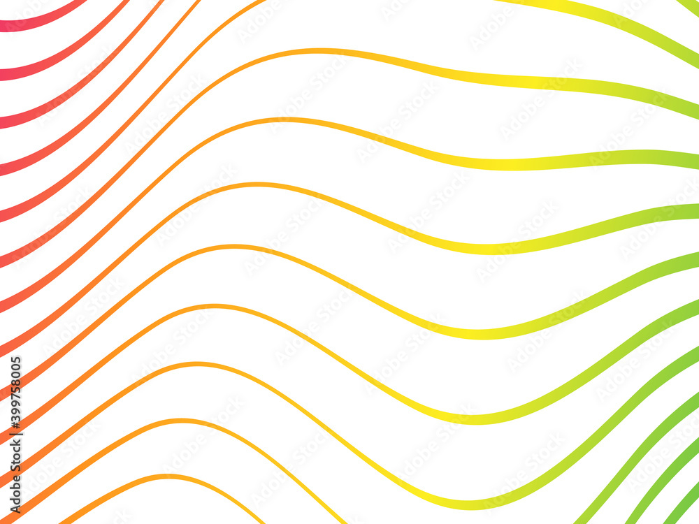 Poster abstract colored wave element line art vector illustration isolated on white background. smooth stri