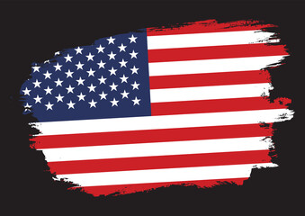 Brush Stroke American flag Vector
