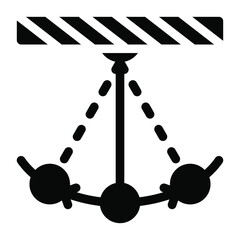 Harmonic motion through pendulum, solid icon