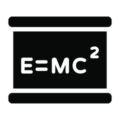 
Physics formula of energy and mass, solid icon
