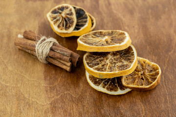set for making hot wine or grog candied orange and cinnamon sticks