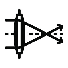 
Icon of convex lens in solid editable design
