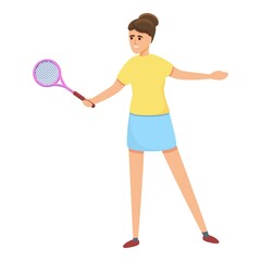 Obraz na płótnie Canvas Elegant tennis player icon. Cartoon of elegant tennis player vector icon for web design isolated on white background