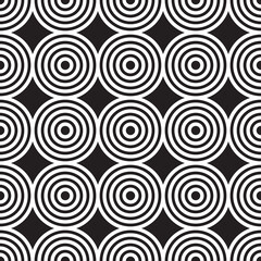 seamless pattern of black and white geometric circles