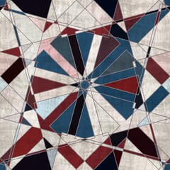 Seamless ornate aged geometric tile pattern motif. High quality illustration. Symmetric color-block filled straight line geo graphic. Mosaic like design for surface design and print.