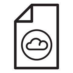 Interface Cloud Services Document Flat Icon Isolated On White Background