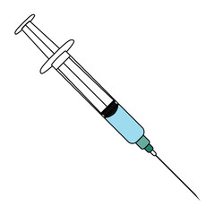 A syringe. Device for the introduction of various substances and solutions into the body. Vector illustration isolated on white background for design and web.