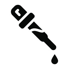 
A medicine dropper with droplet, solid icon
