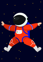 Children's astronauts. Little astronauts in different poses.
