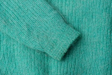 light green fabric texture woolen sweater with sleeves