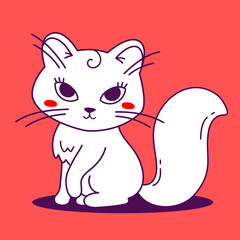 Vector illustration of cute sitting cat