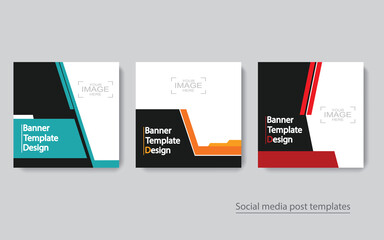 set banner social media post design,vector illustrations.