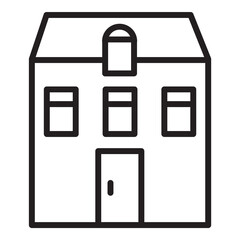 Architecture House Building Flat Icon Isolated On White Background