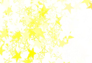Light Green, Yellow vector layout with bright stars.