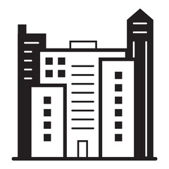 Skyscraper City Buildings Flat Icon Isolated On White Background