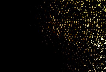 Dark Yellow, Orange vector pattern with arithmetic signs.