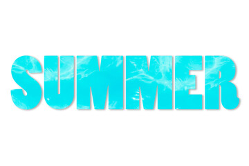 The word SUMMER composite with swimming pool photo inside