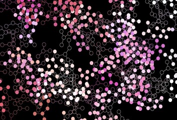 Dark Red, Yellow vector backdrop with artificial intelligence data.