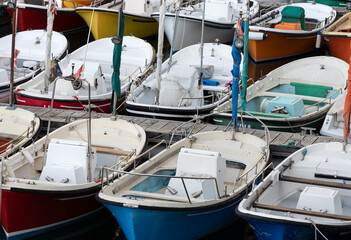 boats moored in the harbor
