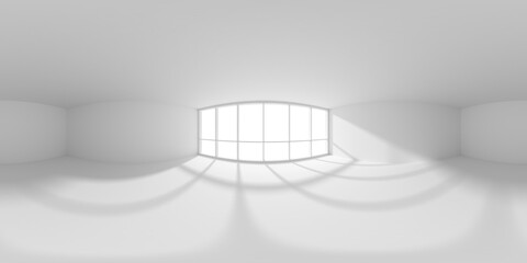 White empty business office room with sunlight from large window HDRI map