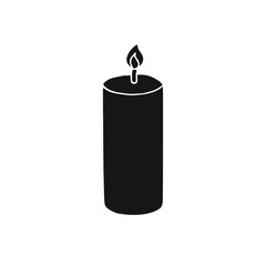 Vector hand drawn doodle sketch black candle isolated on white background