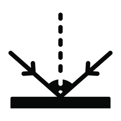 
A specular reflection experiment, reflection of light solid icon

