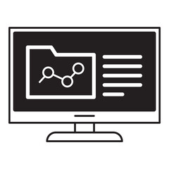 Presentation Social Connection Business Flat Icon Isolated On White Background