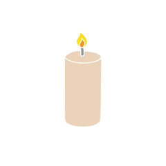 Vector colored hand drawn doodle sketch candle isolated on white background