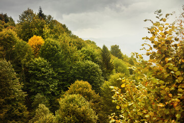Fototapeta premium View of the autumn mountain landscape in Crimea.