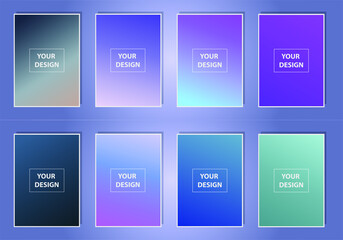 Simple modern color cover design. Set of abstract gradients textures. Background for banner, flyer, business card, poster, wallpaper, brochure, smartphone screen, mobile app