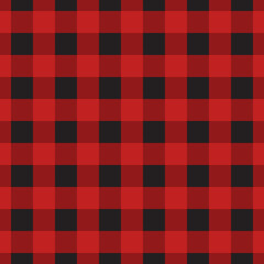 Vector seamless pattern of Scottish checkered Tartan plaid texture isolated on red background