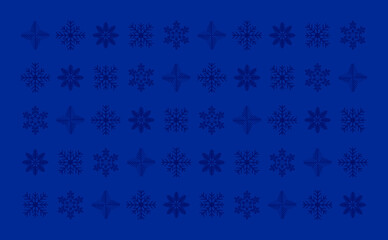 Dark blue snowflakes on a light blue background. Desktop Wallpaper. The design of the snowflakes.
