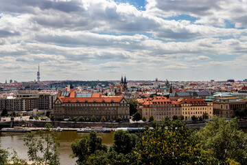Fototapeta na wymiar Prague city panorama. City view from above