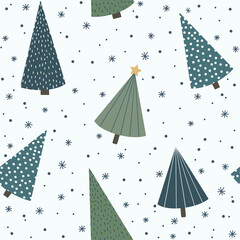 Vector pattern of Christmas tree. Holiday decoration isolated elements. Vector illustration. Perfect  for Greeting, Scrap-booking, Congratulations, Invitations 