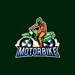 Biker mascot logo vector design concept