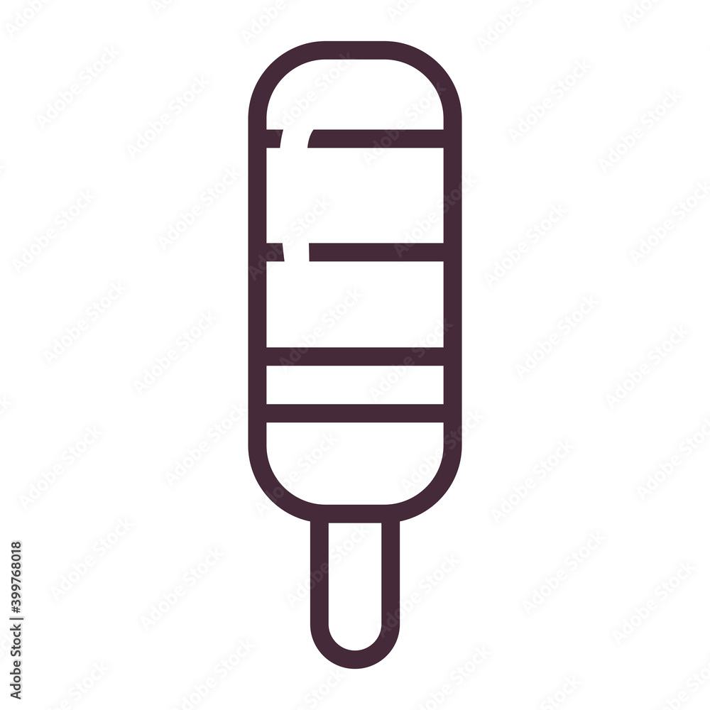 Poster ice cream with lines line style icon vector design