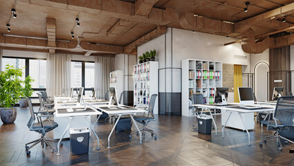 contemporary loft office