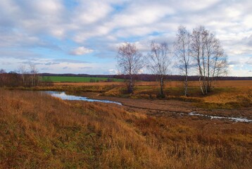 landscape with river and blue sky