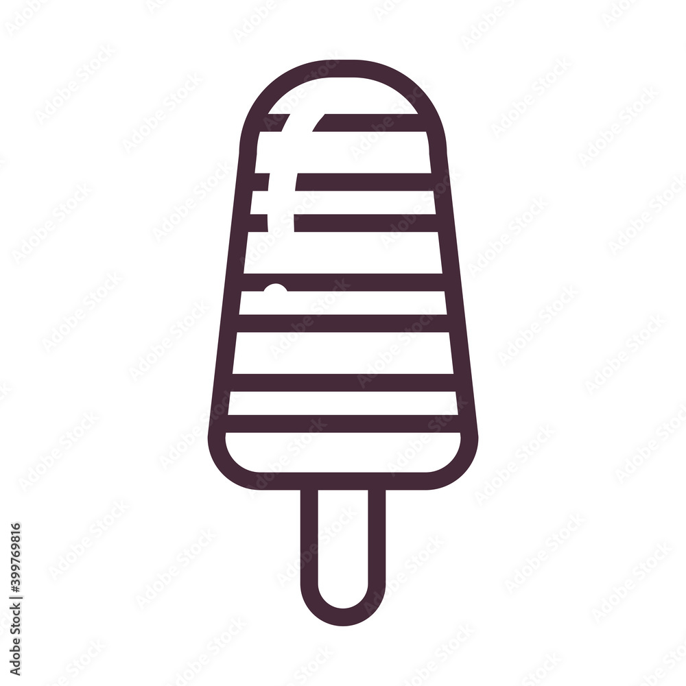 Poster ice cream with lines line style icon vector design