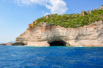Fototapeta na wymiar Rocks and caves along south coast of Turkey